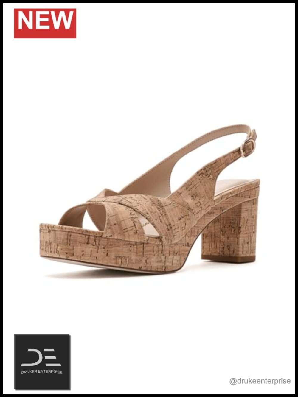 Strappy Slingback Platform Wedge Sandals
